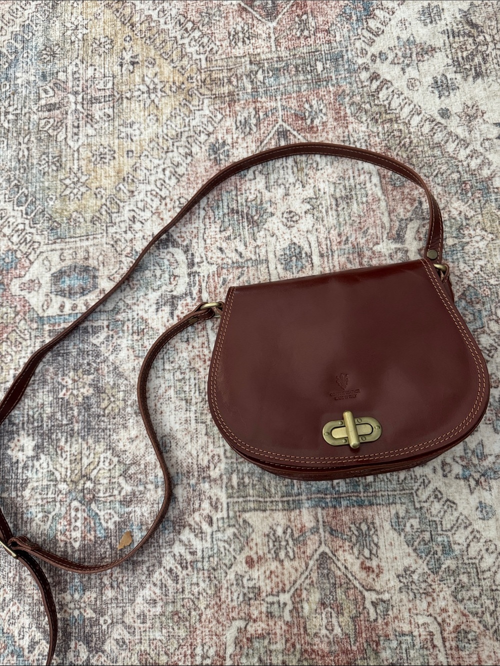 Gorgeous Italian Leather Saddle Bag Purse